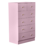 25.98"*15.75"*43.7"(L*W*D) 5-Tier 6-Drawer Cabinet Drawer Dresser with Gold Handles Macaron Pink - Image 2