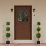 2pcs green 115cm three-ball boxwood PVC artificial tree - Image 4