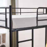 Same Code 12883671 Iron Bed Bunk Bed with Ladder for Kids Twin Size Black - Image 33