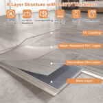 48-Pack Wood Look Vinyl Plank Flooring, 36 Sq.Ft Waterproof PVC Floor Tiles for Home- Gray - Image 7