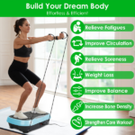 Vibration Exercise Machine With Resistant Bands Remote Control Whole Body Vibration Platform Workout Equipment Home Fitness Training Equipment For Weight Loss Fat Burner - Image 6