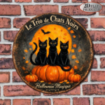 CIFbuy 1pc 2D Flat Round Sign 8x8 Inch, "" Flat Round Sign 8x8 Inch, Sign 8x8 Inch, Three Black Cats Vintage Plaque TikTok, TikTok, teemu Self-pickup Logiaqics - Image 8
