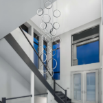 20 Ring High Ceiling Chandelier Foyer, Black Modern LED Large Staircase Long Chandeliers Light Fixture with Remote for Entryway Living Room - Image 6