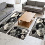 Three-piece kitchen rug set, non-slip and washable, abstract pattern kitchen hallway rug, soft and comfortable, suitable for sinks, floors, entrances, hallways and bathrooms. - Image 10