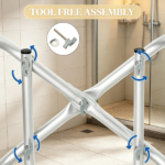 Adjustable Height Padded Shower Chair with Arms And Back Anti-slip Bath Seat for Seniors And Disabled Tool-Free Assembly,299lbs - Image 5
