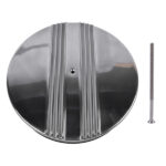 14" x 3" Half Finned Aluminum Air Cleaner With Recessed Base and Paper Element Polished - Image 2