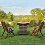 28-Inch Fire Table 50000 BTU Gas Firepit with Volcanic Stone Black - Image 13