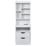 2 Drawers + 1 Shelf + 6-Shelf BedsideTable US Standard Power Supply (1 USB + 1 Type-C + 2 Triple-Prong) Storage Locker P2-12MM Particleboard Laminated Storage Cabinet 17.32*13.78*50in White - Image 2