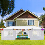 10'x30' Outdoor Party Tent with 8 Removable Sidewalls, Waterproof Canopy Patio Wedding Gazebo, White - Image 35
