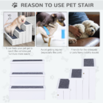 Wooden Carpeted Non Slip Pet Stairs Ramp - Image 3