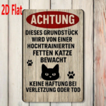 CIFbuy Achtung German Warning Sign Black Cat Metal Plaque" Weatherproof Rustproof UV Resistant 2D Flat Unframed Decor, Resistant 2D Flat Unframed Decor, 7.87x11.81 Inch Metal PikTok, Metal PikTok, t Self-pickup Logiopics - Image 8