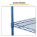 5-layer adjustable shelf Display Rack Iron household shelf with adjustable feet 29.13*13.39*59.06in Navy Blue - Image 6