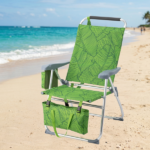 17 Inch Seat Height Beach Chair for Adults, Folding Portable Camping Chair with Headrest, Cup Holder, Side Pocket & Bottom Storage Bag, 7-Position Adjustable Aluminum Beach Chair, Heavy Duty 265 LBS Capacity, Oxford Fabric for Beach, Patio, Pool, Summer Palm Print - Image 19