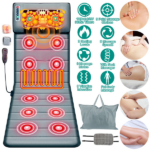 Full Body Massage Mat with Neck Kneading Massager - 10 Targeted Points + 3-Level Lumbar Heating, 9 Vibration Modes/9 Speeds, 20-Node Neck Massage (Heating + 3 Modes), 10-30min Smart Timer, Anti-Slip B - Image 2