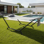Freestanding Hammock with Stand, 600LBS Heavy Duty Outdoor Hammock Bed with Soft Pillow & Storage Bag, Grey - Image 6