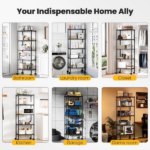 5 Tier Heavy Duty Adjustable Wire Shelving with Wheels, Storage Racks for Garage Kitchen Pantry Laundry Office, Easy Assembly, 23"D x 13"W x 60"H(Shipment from Walmart) - Image 6