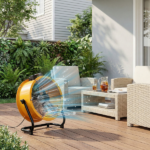 US Standard MLD-450 Barrel Fan 110V 218W 18inch Floor Barrel Fan Mobile Fan with Handle Copper Motor Orange-Yellow Air Circulation Industrial Fan - Image 4