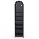 8-Tier Arched Dome Display Rack Particleboard Melamine-Faced Bookshelf 15.75*11.81*70in Black - Image 2