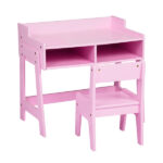 Kids Study Desk and Chair Set with Storage, Pink MDF, 60.5*41.5*50cm - Image 9