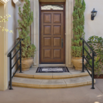 [Same Code 52168185 78675783]Handrails for Outdoor Steps, Wrought Iron Handrail Fits 1 or 3 Steps, Transitional Handrail with Installation Kit, Black - Image 9