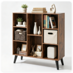 Rustic Brown 8-Cube Open Bookshelf with Top Display Shelf, Engineered Wood Freestanding Book Storage Organizer with Anti-Tipping Kit for Living Room Bedroom Office - Image 9
