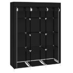 67" Portable Closet Organizer Wardrobe Storage Organizer with 10 Shelves Quick and Easy to Assemble Extra Space Black - Image 12