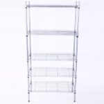 XM-304B Rectangle Carbon Steel Metal Assembly 5-Shelf Storage Rack Silver Gray - Image 12
