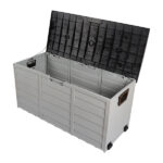 75gal 260L Outdoor Garden Plastic Storage Deck Box Chest Tools Cushions Toys Lockable Seat - Image 3