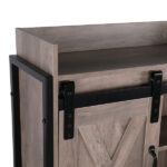 Retro Style MDF With Triamine Iron Frame Sliding Door Three-Layer Rack Bathroom Cabinet - Image 10