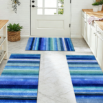 Three-piece kitchen rug set, non-slip and washable, abstract pattern kitchen hallway rug, soft and comfortable, suitable for sinks, floors, entrances, hallways and bathrooms. - Image 11