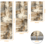 Three-piece kitchen rug set, non-slip and washable, abstract pattern kitchen hallway rug, soft and comfortable, suitable for sinks, floors, entrances, hallways and bathrooms. - Image 3