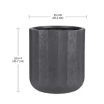 16 inch Resin Planter Black With Modern Design for Indoor Outdoor Plant - Image 3