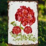 CIFbuy Elegant Vintage Geranium Floral Metal Sign for Bar Office Garage (TikTok, temu pick-up service) - Image 9