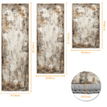 Three-piece kitchen rug set, non-slip and washable, abstract pattern kitchen hallway rug, soft and comfortable, suitable for sinks, floors, entrances, hallways and bathrooms. - Image 3