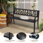 49in PVC Tulip Backrest Iron Bench Black - Image 14