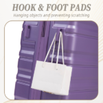 3 in 1 20"/24"/28" 3 pcs/set in ABS Spinner Wheel Luggage, Carry on Suitcase, Matching Color, Combination Lock (Purple) - Image 5