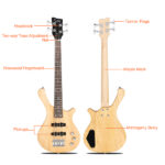 Do Not Sell on Amazon GW101 36in Small Scale Electric Bass Guitar Suit With Mahogany Body SS Pickups, Guitar Bag, Strap, Cable Burlywood - Image 3