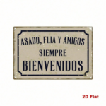 CIFbuy Vintage Spanish Slogan Metal Sign, Asado Familia Y Amigos Siempre Bienvenidos Iron Wall Decor, 2D Flat 7.87x11.81In Retro Tin Pl TikTok, TikTok, n Pl Self-pickup Logiopics - Image 2