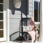 68.5*86*115CM Square Wooden Rocking Chair Wavy Backboard Black - Image 7