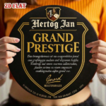 CIFbuy 1pc 8x8 Inch Round French Aluminum Sign, Vintage Grand Prestige Hertog Jan Decorative Plaque, German Language Metal Wall Art For TikTok, TikTok, Self-pickup Logiopics - Image 2