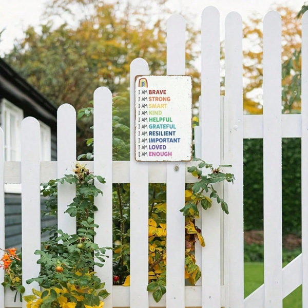 CIFbuy 1pc Positive Affirmations Rainbow Tin Sign, Brave Motivational Poster For Kids Self Esteem, Esteem, Unframed Wall Art Decor 20x3 ikTok, ikTok, ds Self Esteem Self-e ckup Logiop0x3er For