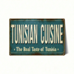 CIFbuy Retro Tunisian Cuisine Metal Sign, 2D Flat Taste Of Tunisia Wall Art, Turquoise & White Kitchen Bar Cafe Decor, 12x8 Inch Easy I TikTok, TikTok, rquoise & White Kitchen Bar Cafe Decor Self-pickup Logiopics - Image 3