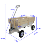 Outdoor carriage, all terrains, wooden railings, solid tires, garden carriage,Load-bearing capacity: 176LBS - Image 22