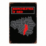 CIFbuy 1pc Manchester Is Red Map Metal Sign 8x12 Inch 2D Flat Printed Iron Square Wall Art For Home Bar Garage Club Restaurant Cafe Dec TikTok, TikTok, Square Self-pickup Logiopics - Image 6