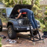 400 LBS Capacity Heavy Duty Topside Creeper with 4-Level Height Adjustable, Foldable Automotive Engine Creeper - Image 3