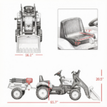 Ride-On Construction Vehicle Toy – Kids Bulldozer/Excavator with Real Dirt Bucket, 6 Wheels & Cargo Trailer - Image 3