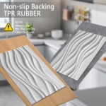Three-piece kitchen rug set, non-slip and washable, abstract pattern kitchen hallway rug, soft and comfortable, suitable for sinks, floors, entrances, hallways and bathrooms. - Image 5