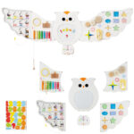 11-in-1 Montessori Owl Activity Wall - STEM Sensory Busy Board with Magnetic Whiteboard, 3+ Years Old - Image 5