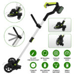 21V Electric Weed Edger Cordless String Trimmer Grass Mower Eater Bush Cutter with 16800RPM 2x 3000mAh Batteries 3.6-4.6FT Length 90° Rotatable Angle Saw Blade Steel Blade String Blade - Image 11
