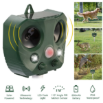 Upgraded Ultrasonic Animal Repeller, Solar Powered Pest Deterrent with PIR Motion Sensor, LED Flashing Light, IPX6 Waterproof, Dual Speakers 5000 Sq.ft Coverage, Repel Cat Dog Squirrel Raccoon Deer for Yard Garden - Image 2